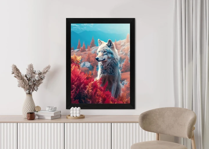 Plakat Wilk W Naturze W Górskiej Dolinie