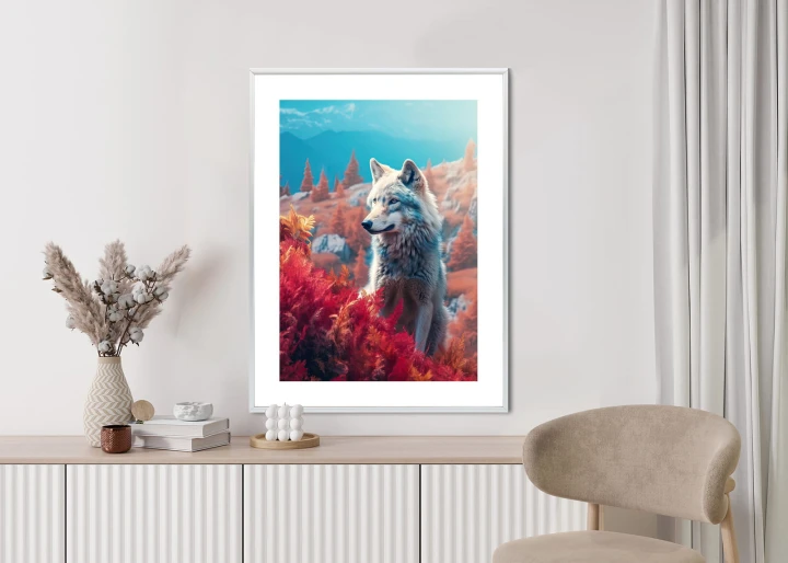 Plakat Wilk W Naturze W Górskiej Dolinie