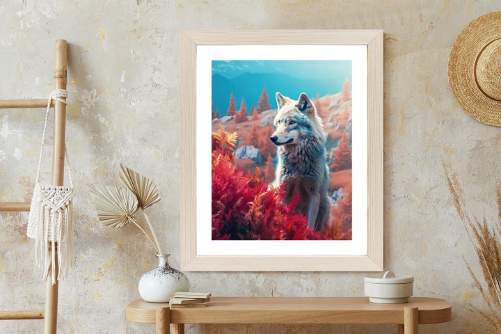Plakat Wilk W Naturze W Górskiej Dolinie