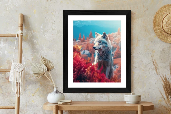 Plakat Wilk W Naturze W Górskiej Dolinie