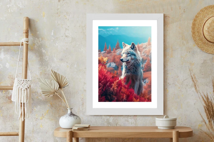 Plakat Wilk W Naturze W Górskiej Dolinie