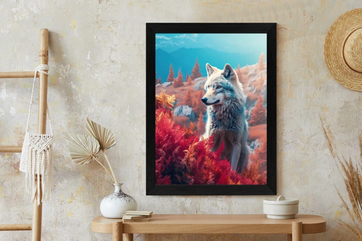Plakat Wilk W Naturze W Górskiej Dolinie