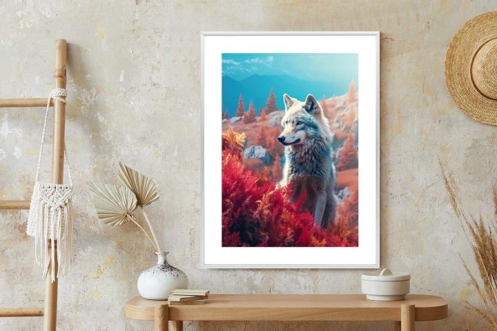 Plakat Wilk W Naturze W Górskiej Dolinie