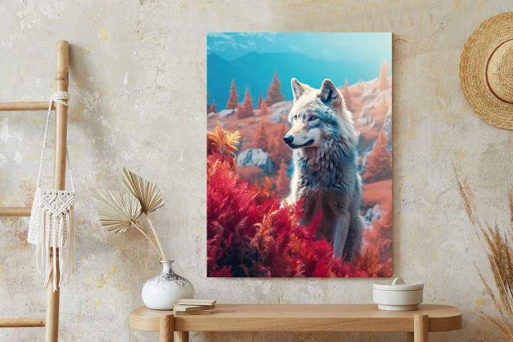 Plakat Wilk W Naturze W Górskiej Dolinie