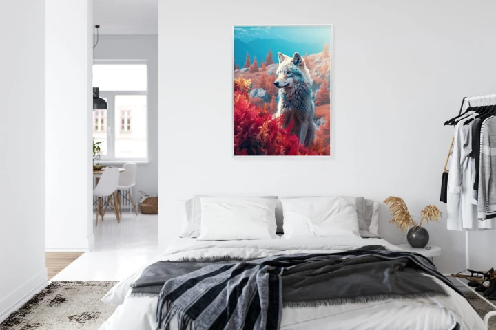 Plakat Wilk W Naturze W Górskiej Dolinie