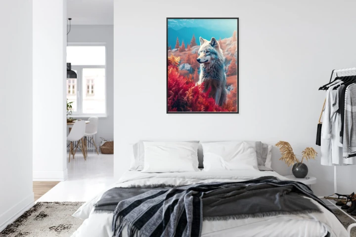 Plakat Wilk W Naturze W Górskiej Dolinie