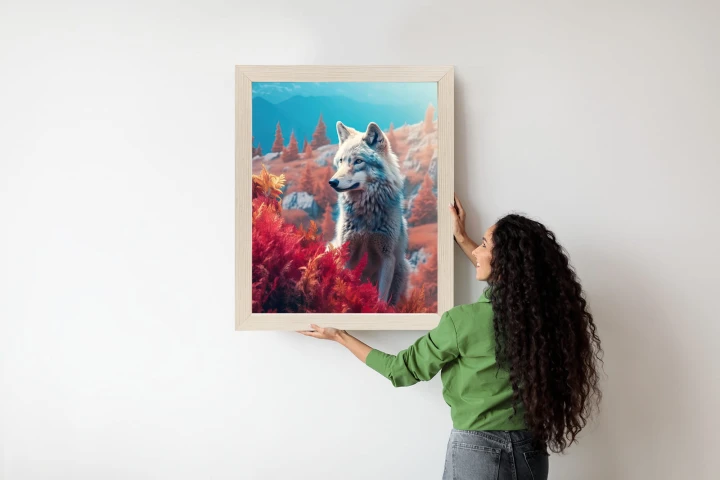 Plakat Wilk W Naturze W Górskiej Dolinie