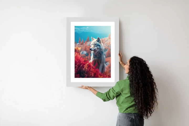 Plakat Wilk W Naturze W Górskiej Dolinie