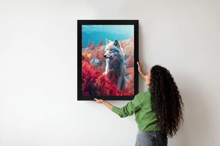 Plakat Wilk W Naturze W Górskiej Dolinie