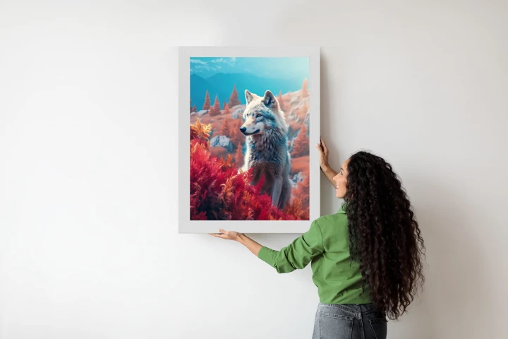Plakat Wilk W Naturze W Górskiej Dolinie