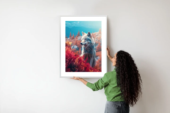Plakat Wilk W Naturze W Górskiej Dolinie