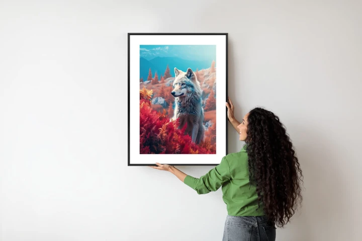Plakat Wilk W Naturze W Górskiej Dolinie