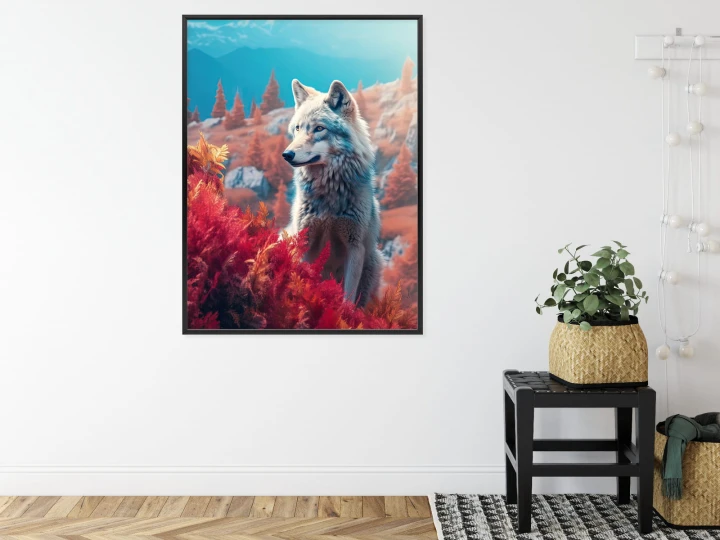 Plakat Wilk W Naturze W Górskiej Dolinie