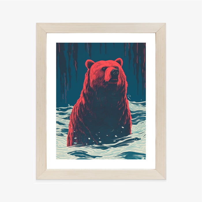 Plakat Niedźwiedź Brunatny W Wodzie