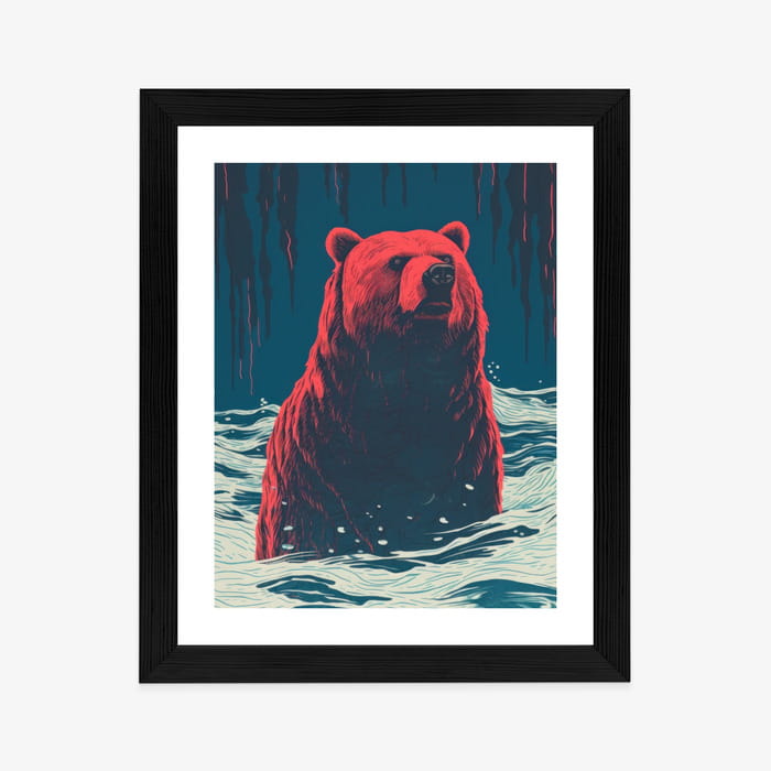 Plakat Niedźwiedź Brunatny W Wodzie