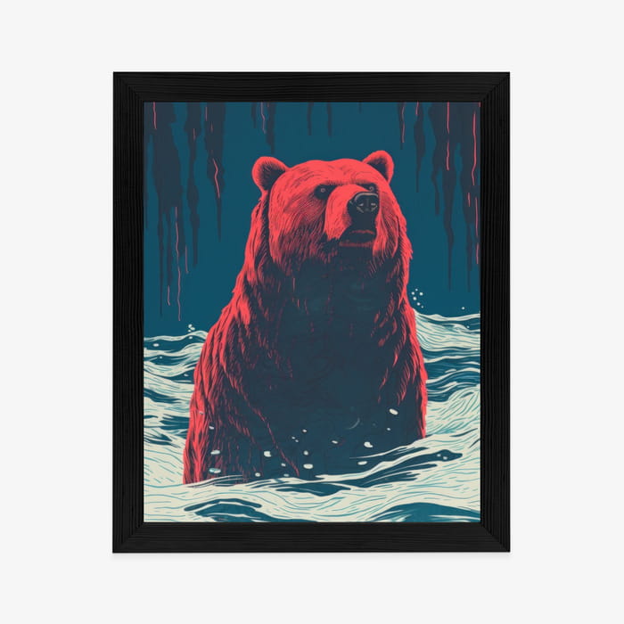 Plakat Niedźwiedź Brunatny W Wodzie