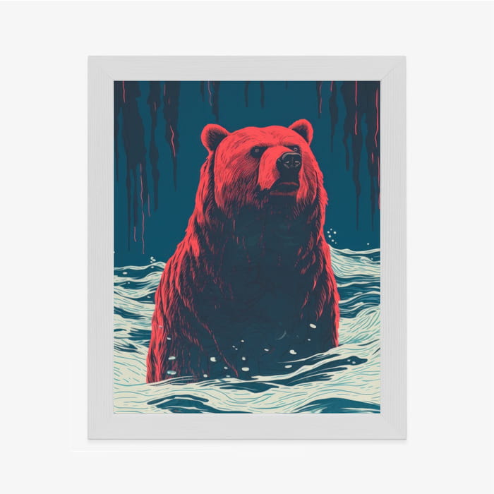 Plakat Niedźwiedź Brunatny W Wodzie
