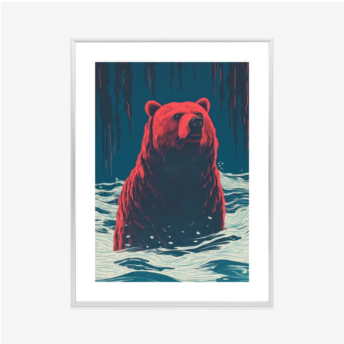 Plakat Niedźwiedź Brunatny W Wodzie
