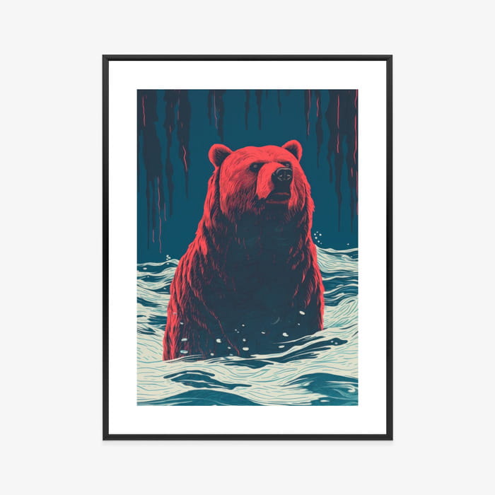 Plakat Niedźwiedź Brunatny W Wodzie