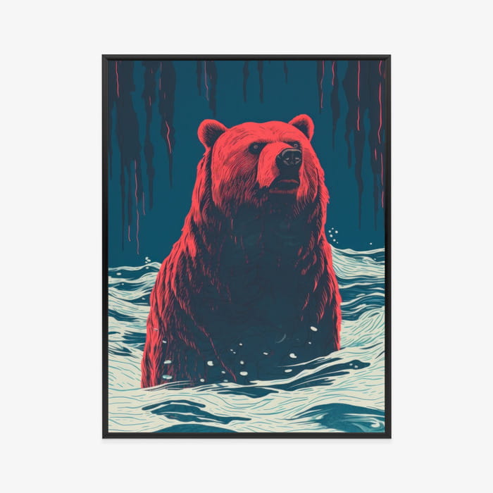 Plakat Niedźwiedź Brunatny W Wodzie