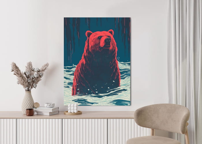 Plakat Niedźwiedź Brunatny W Wodzie