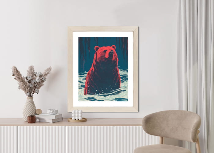 Plakat Niedźwiedź Brunatny W Wodzie