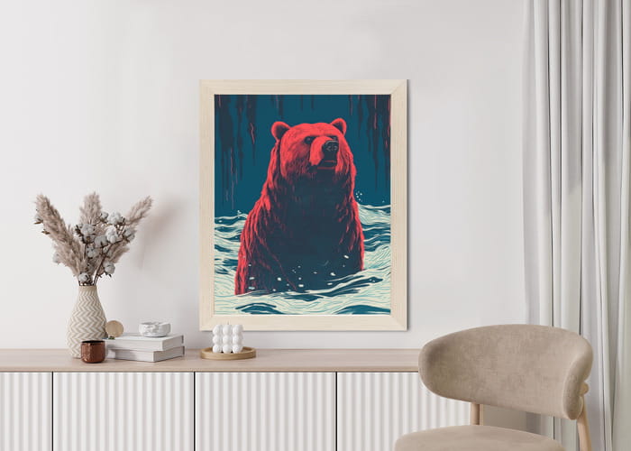 Plakat Niedźwiedź Brunatny W Wodzie