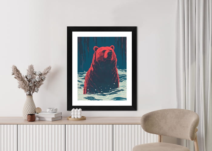Plakat Niedźwiedź Brunatny W Wodzie