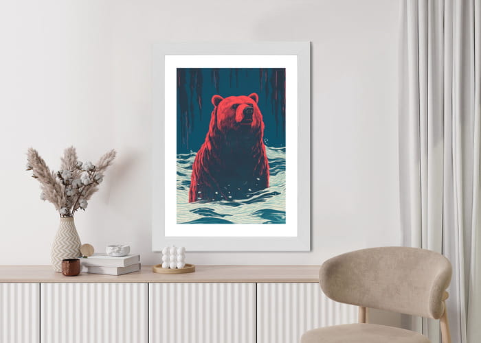 Plakat Niedźwiedź Brunatny W Wodzie
