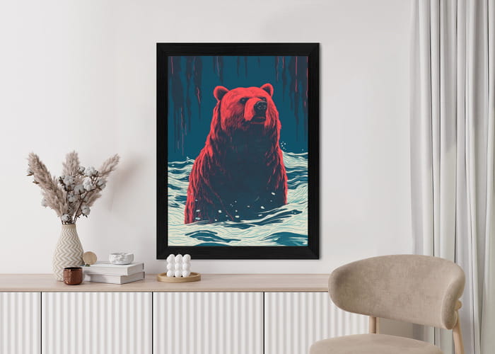 Plakat Niedźwiedź Brunatny W Wodzie