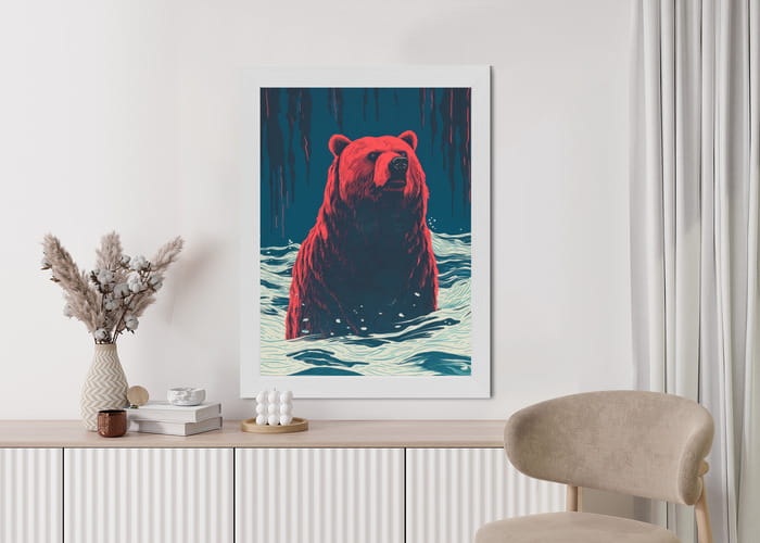 Plakat Niedźwiedź Brunatny W Wodzie