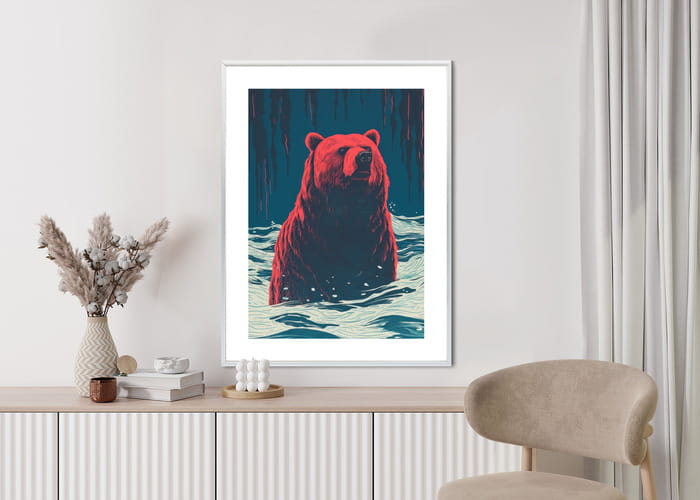 Plakat Niedźwiedź Brunatny W Wodzie