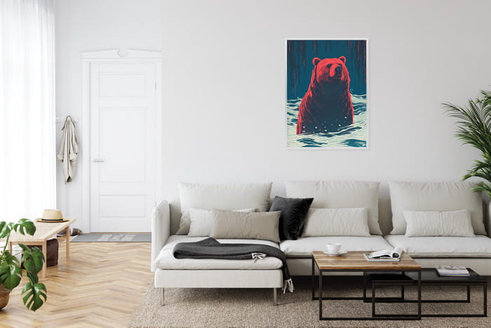 Plakat Niedźwiedź Brunatny W Wodzie