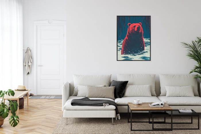 Plakat Niedźwiedź Brunatny W Wodzie