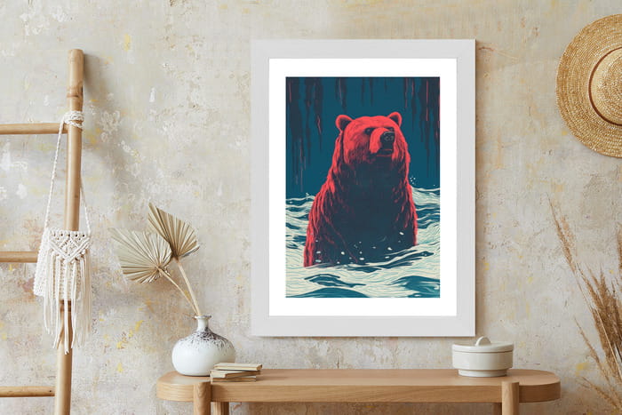 Plakat Niedźwiedź Brunatny W Wodzie