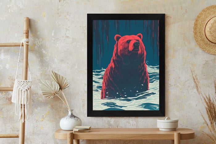 Plakat Niedźwiedź Brunatny W Wodzie