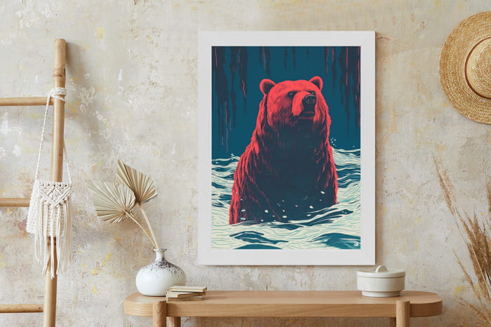 Plakat Niedźwiedź Brunatny W Wodzie