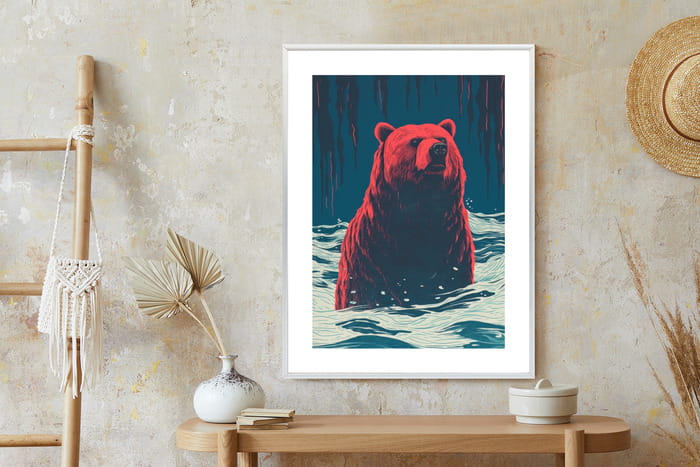 Plakat Niedźwiedź Brunatny W Wodzie