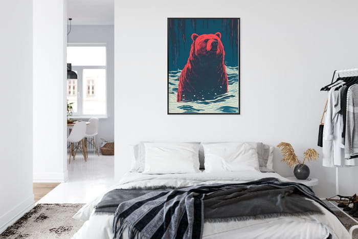 Plakat Niedźwiedź Brunatny W Wodzie