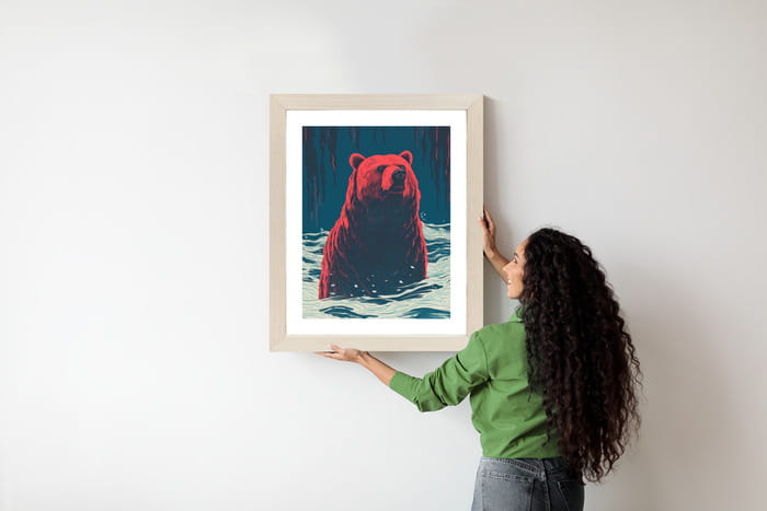 Plakat Niedźwiedź Brunatny W Wodzie