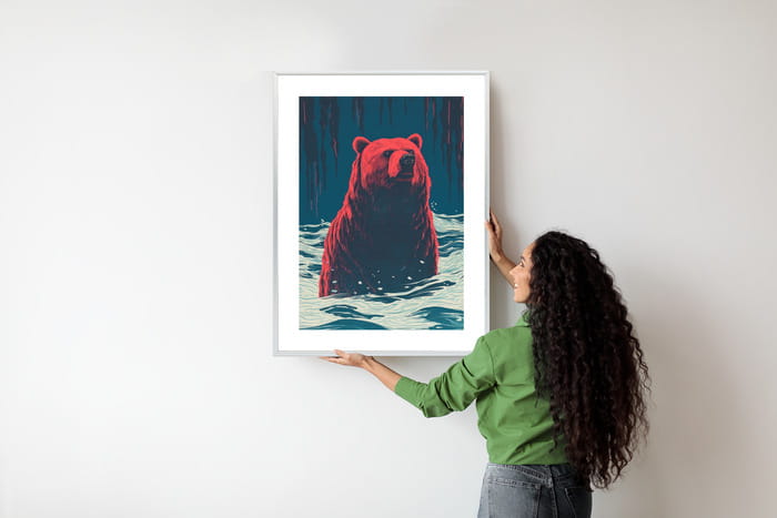 Plakat Niedźwiedź Brunatny W Wodzie
