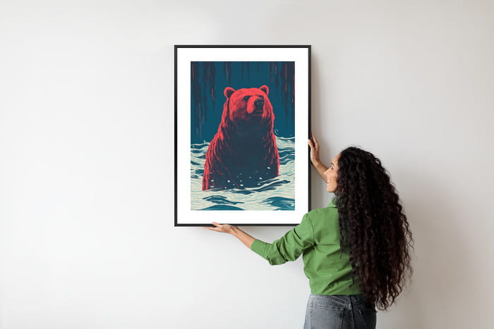 Plakat Niedźwiedź Brunatny W Wodzie
