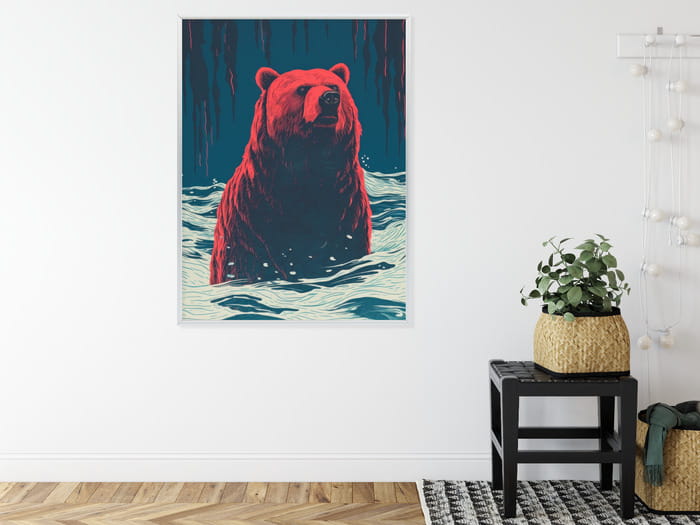 Plakat Niedźwiedź Brunatny W Wodzie