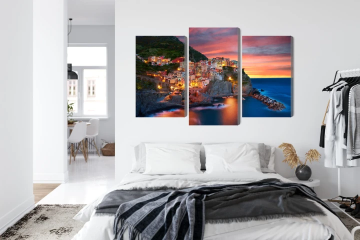 Obraz Wieloczęściowy Miasto Manarola We Włoszech
