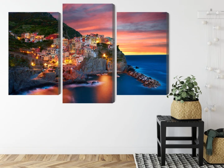 Obraz Wieloczęściowy Miasto Manarola We Włoszech