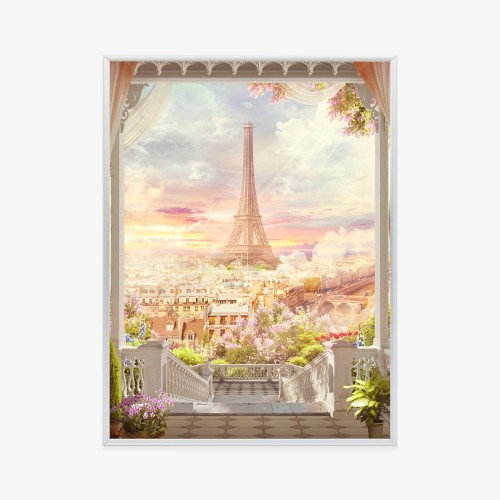 Plakat Widok Z Tarasu Na Malowniczy Paryż