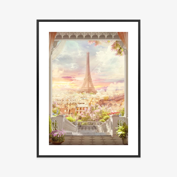 Plakat Widok Z Tarasu Na Malowniczy Paryż