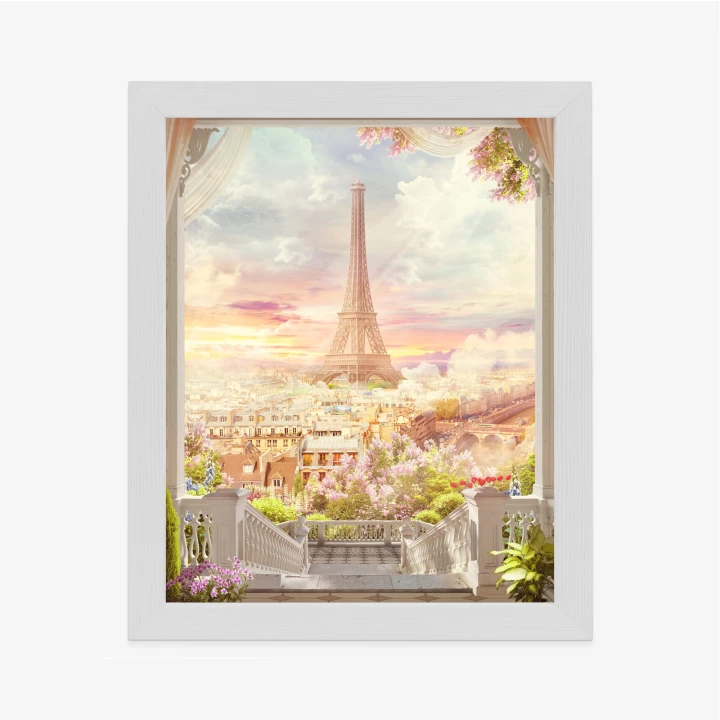 Plakat Widok Z Tarasu Na Malowniczy Paryż