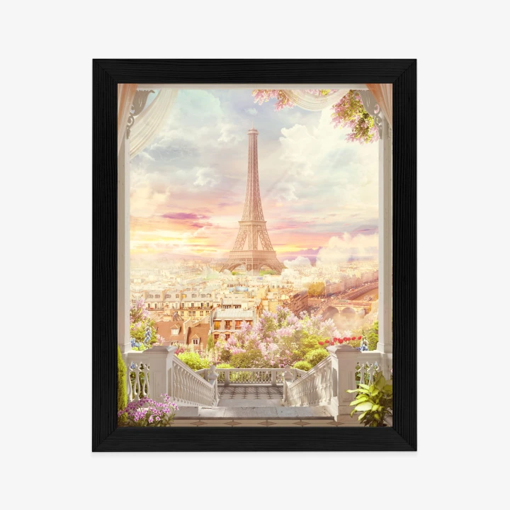 Plakat Widok Z Tarasu Na Malowniczy Paryż