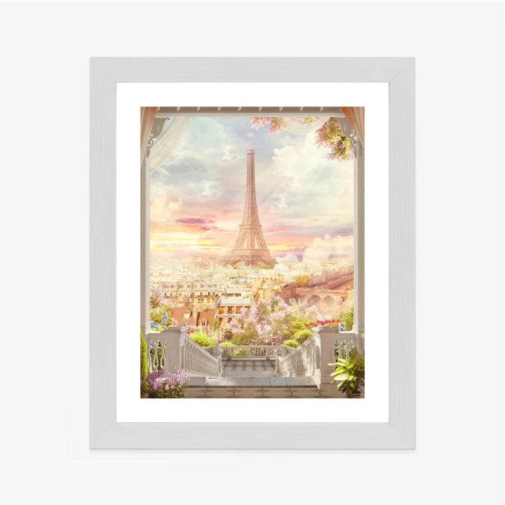 Plakat Widok Z Tarasu Na Malowniczy Paryż